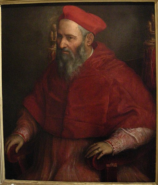 Cardinal Ciocchi del Monte depicted in a portrait before his election.