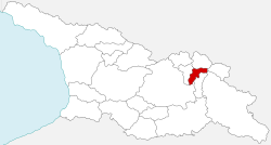 Poloha historické oblasti Pšavi na mapce Gruzie