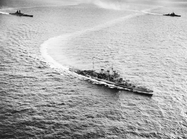 HMS Renown in 1944 with other Eastern Fleet ships