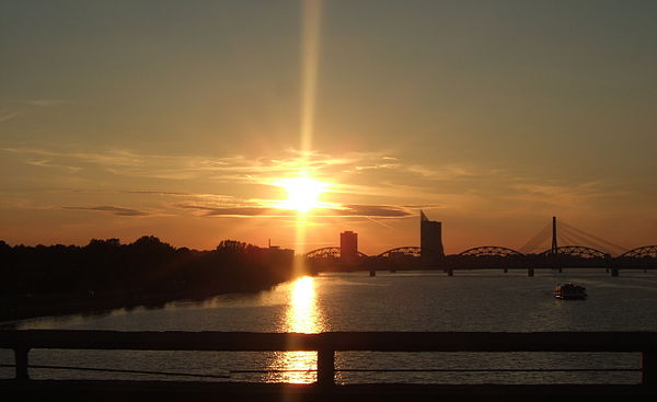 Daugava sunset in Riga