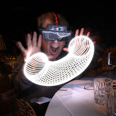 R. Scoble wearing Meta-View Spaceglasses, Abakographic Imaging.