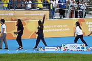 Deutsch: Badminton bei den Olympischen Jugendspielen 2018; Tag 2, 8. Oktober 2018; Siegerehrung Mädchen English: Roller speed skating at the 2018 Summer Youth Olympics; day 2, 8 October 2018 – Girls Victory Ceremony