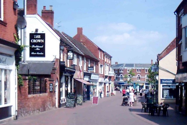 Upper Brook Street, leading into Rugeley town centre