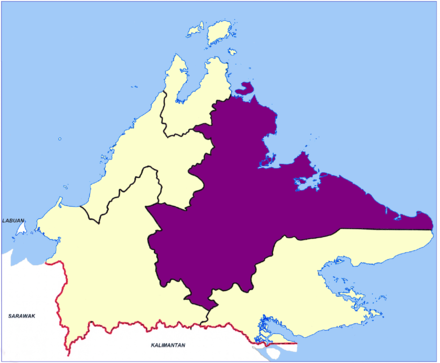 Location map of the Sandakan Division.