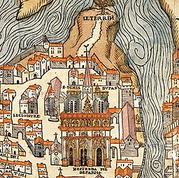 Saint-Denis-du-Pas, här benämnd S⋅DEИIS DV PAS, på Truschets och Hoyaus karta över Paris från år 1552.