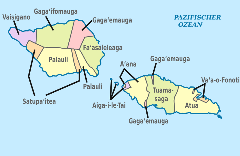 File:Samoa, administrative divisions - de - colored.svg