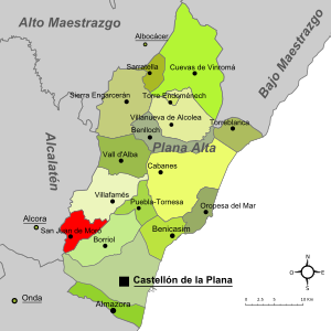 San Juan de Moró-Mapa de la Plana Alta.svg