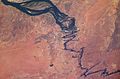 Satellittbilde av Victoriafallene i Zambezi.