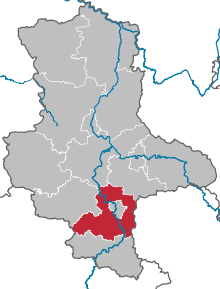 Poziția regiunii Districtul Saale