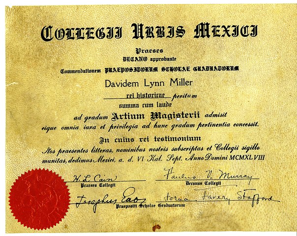 Diploma by Millermz at English Wikipedia [GFDL (http://www.gnu.org/copyleft/fdl.html), CC-BY-SA-3.0 (https://creativecommons.org/licenses/by-sa/3.0/) or CC BY-SA 2.5-2.0-1.0 (https://creativecommons.org/licenses/by-sa/2.5-2.0-1.0)], via Wikimedia Commons