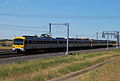 Two Connex Melbourne Siemens Nexas trains between Craigieburn and Roxburgh Park in January 2009