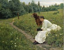 Сигрун Мунте в возрасте 17 лет  Картина Г. Мунте Idyll (1886 год)