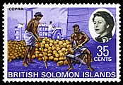 Postage stamp with portrait of Queen Elizabeth II, 1968