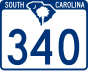 South Carolina Highway 340 Markierung