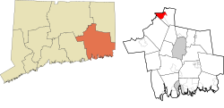 Southeastern Connecticut incorporated and unincorporated areas, Willimantic CDP highlighted.svg