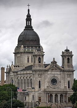 St. Mary's Basilica from Walker Art Center 2016-07-14.jpg