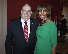 Pugh with Governor Hogan at the 2016 State of the State Reception State Of The State Reception (24719847061).jpg