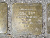 Stolperstein Anna Levy, 1, Oberdorfstrasse 49, Nierstein, Mainz-Bingen district.jpg