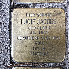 Stolperstein für Lucie Jacobs in Hannover