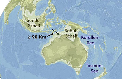 Map showing the probable extent of land at the time of the last glacial maximum 25,000 to 15,000 years ago Sunda shelf.jpg