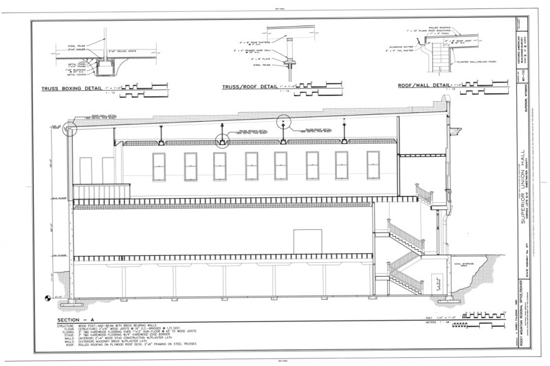 File:Superior Union Hall, State Highway 371, Block 9, part of lots 9 and 10, Superior, Sweetwater County, WY HABS WYO,19-SUPR,1- (sheet 6 of 8).tif