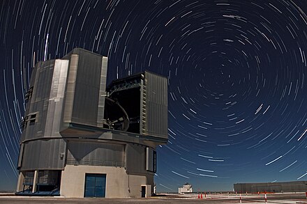 The south celestial pole over the Very Large Telescope[3]
