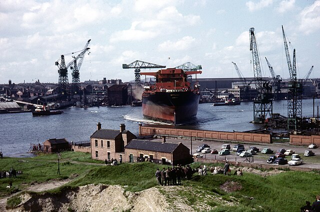 Wallsend shipyard in 1964, near where Sting grew up. His childhood experiences and the local shipbuilding industry was the inspiration for his 2014 mu