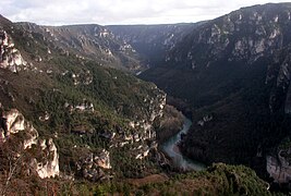 Le cirque des Baumes et les gorges du Tarn à Saint-Georges-de-Lévéjac, Lozère.