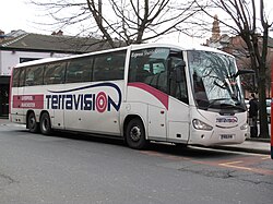 Terravision coach in Manchester city centre.