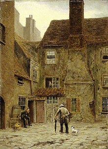 The Backyard of the Queen's Head Inn 105 Borough High Street Southwark (1883) by Philip Norman The Backyard of the Queen's Head Inn 105 Borough High Street Southwark London by Philip Norman.jpg