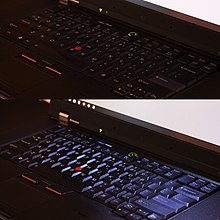 ThinkPad T520's ThinkLight in action ThinkLight 0644.jpg