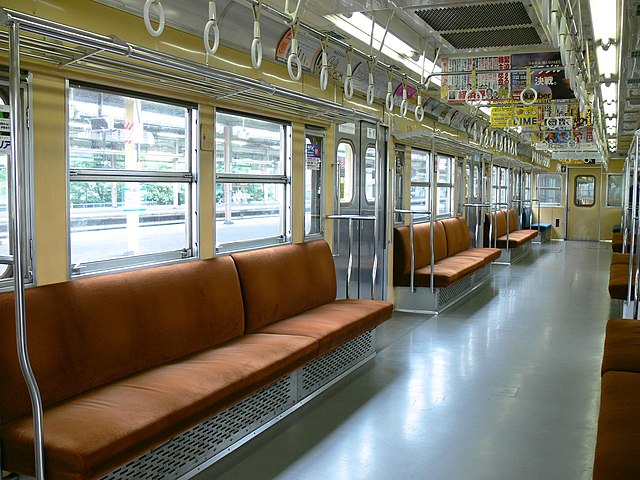 Interior of Tozai Line set in June 2006