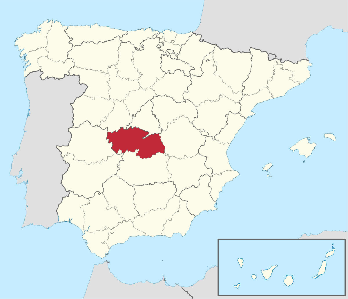 toledo espagne carte File Toledo In Spain Plus Canarias Svg Wikimedia Commons toledo espagne carte