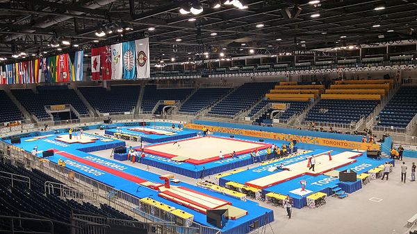 The Ricoh Coliseum (Toronto Coliseum), in Toronto, was the venue for the gymnastics competitions