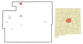 Torrance County New Mexico Incorporated and Unincorporated areas Moriarty Highlighted.svg