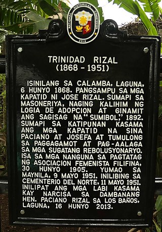 <span class="mw-page-title-main">Trinidad Rizal</span> Filipina feminist organizer