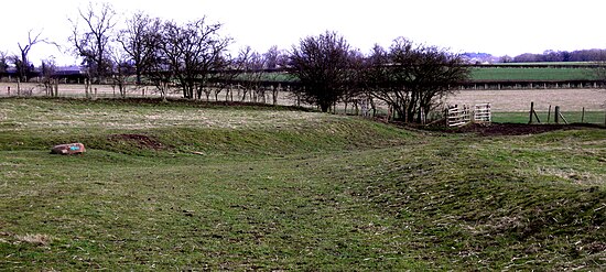 Ulnaby site looking east: hollow way once led from Ulnaby to Thornton Hall Ulnaby 010.jpg