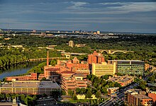 The University of Minnesota Medical Center University of Minnesota Medical Center from Riverside Plaza 2014-08-26.jpg