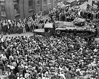 A Valentine tank destined for the Soviet Union leaves the factory in Britain. Valentine-tank-Stalin.jpg