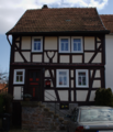 English: Half-timbered building in Wartenberg, Angersbach, Am Woerth 3, Hesse, Germany.