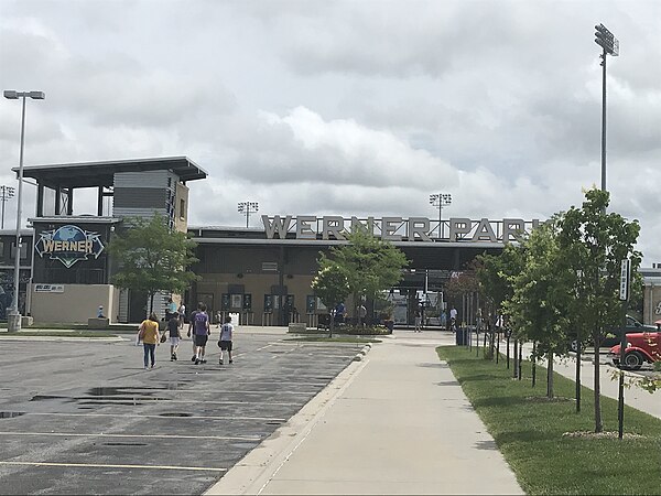 The entrance to Werner Park in 2019