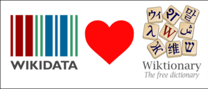 Wikidata loves Wiktionary logo