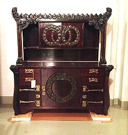 Austrian Art Nouveau sideboard in collection of the Wolfsonian-FIU, seen in offsite storage