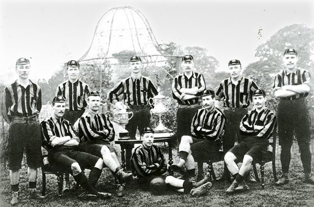 Members of Altrincham FC, the Cheshire league side due to meet  Wolverhampton Wanderers in the third round of the FA Cup. Back row (l-r): J  Brown, N Dewar, G Smith, F Peters