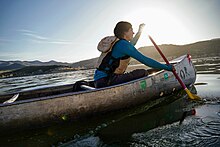 Wyoming Catholic College students canoeing as part of the Outdoor Education Program at Wyoming Catholic College. Wyoming Catholic College Canoeing.jpg