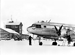 an Ilyushin Il-14 at Novy Urengoy Airport