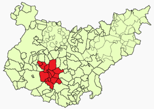 Localização da comarca de Zafra-Río Bodión na província de Badajoz