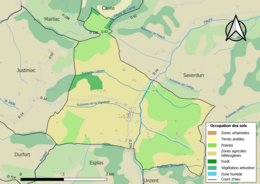 Kleurenkaart met landgebruik.