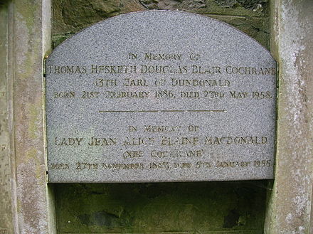 Memorial to the 13th earl at Dundonald Parish Church.