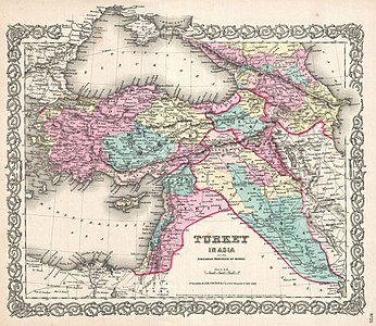 الإيالات العُثمانيَّة الآسيويَّة سنة 1855م